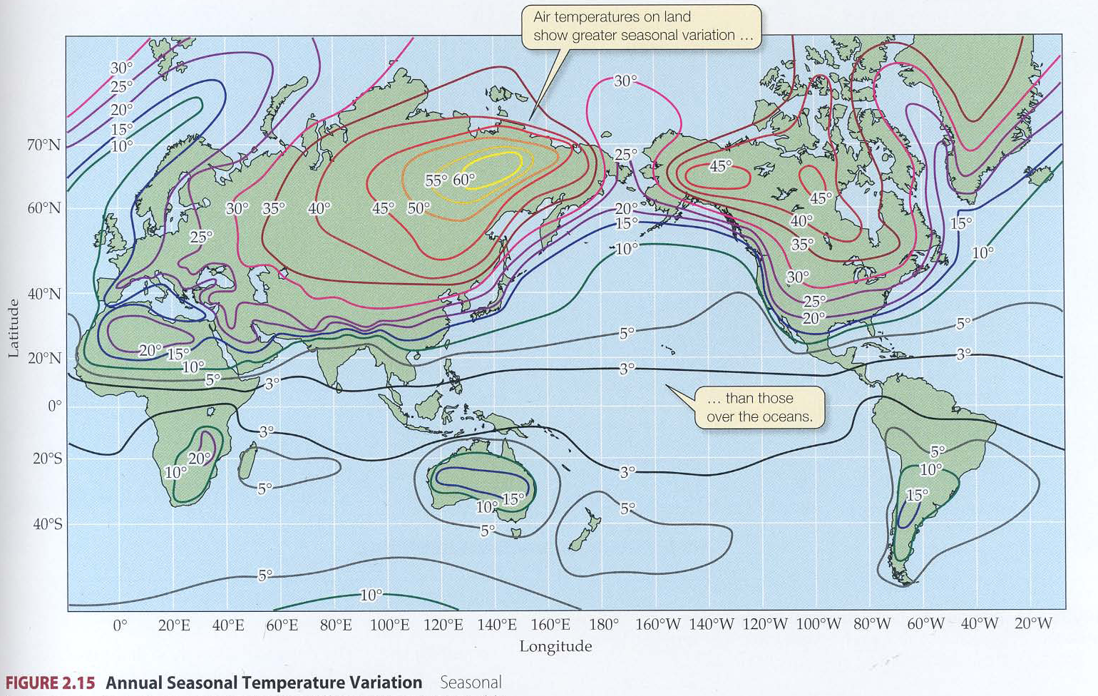 Slide 27: global air-temperature variation map.