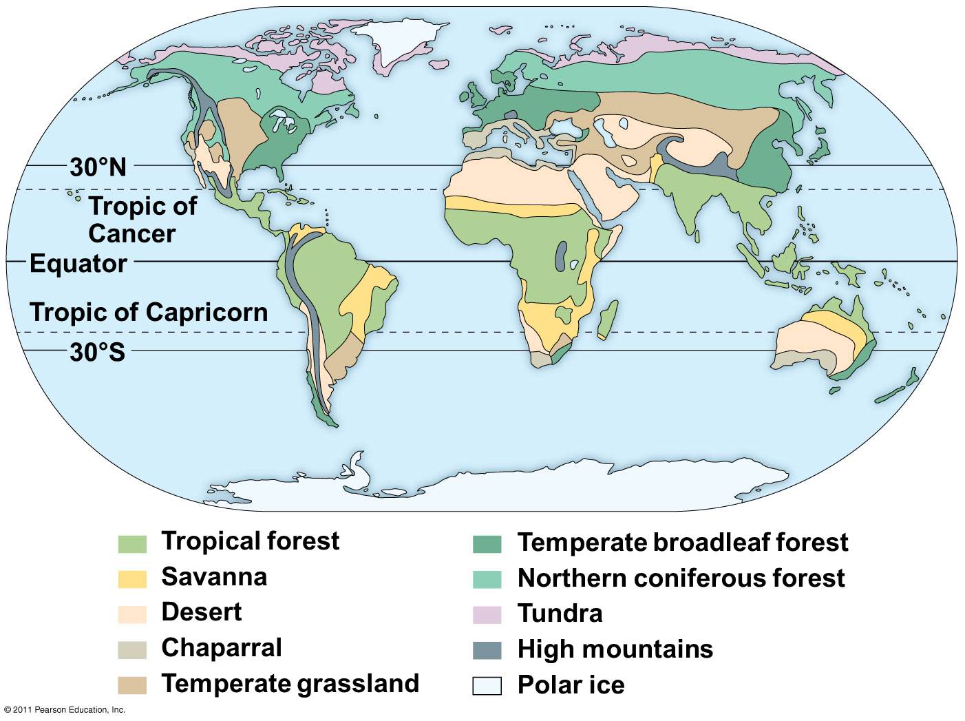 Slide 39: precipitation and temperature place the biomes.