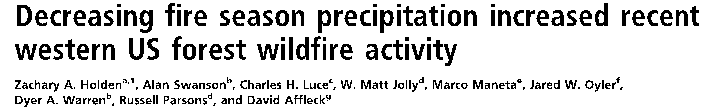 Holden et al. 2018: wildfire trend panel (slides 42-48).