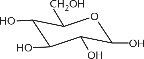 chair-form sugar with hydroxyl groups on C-2 and 4 "down"