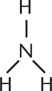 central nitrogen bonded to three hydrogens