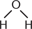 central oxygen bonded to two hydrogens