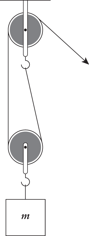 mass on two-pulley system