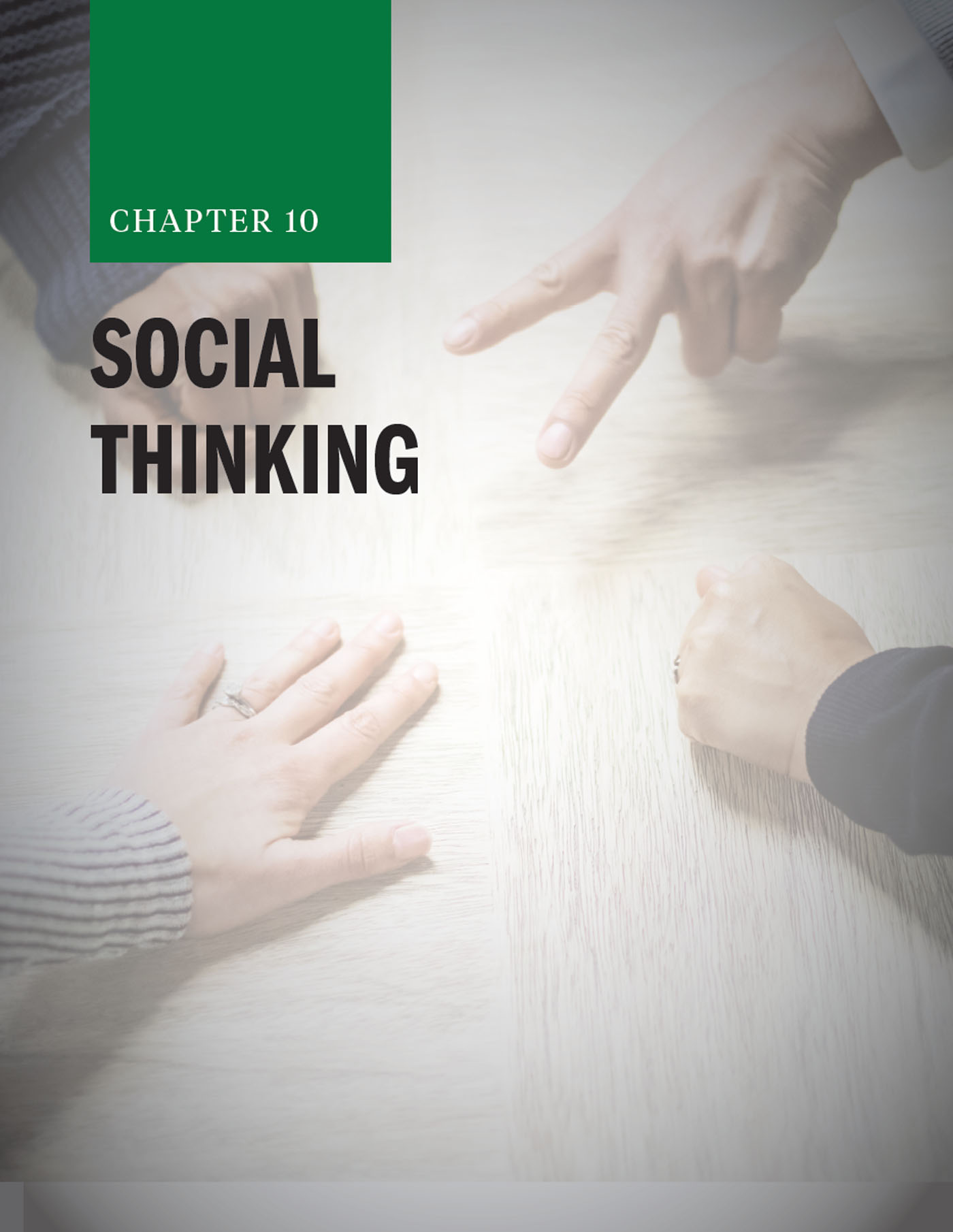 Chapter 10: Social Thinking with hands displaying rock, paper, and scissors in the background
