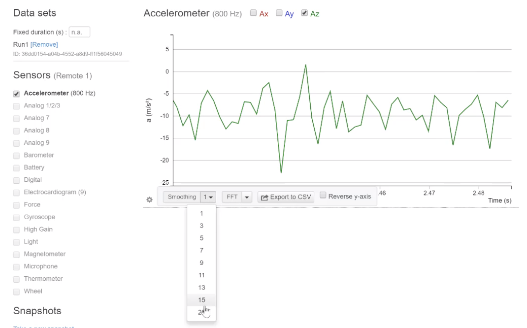 How to smooth data in IOLab